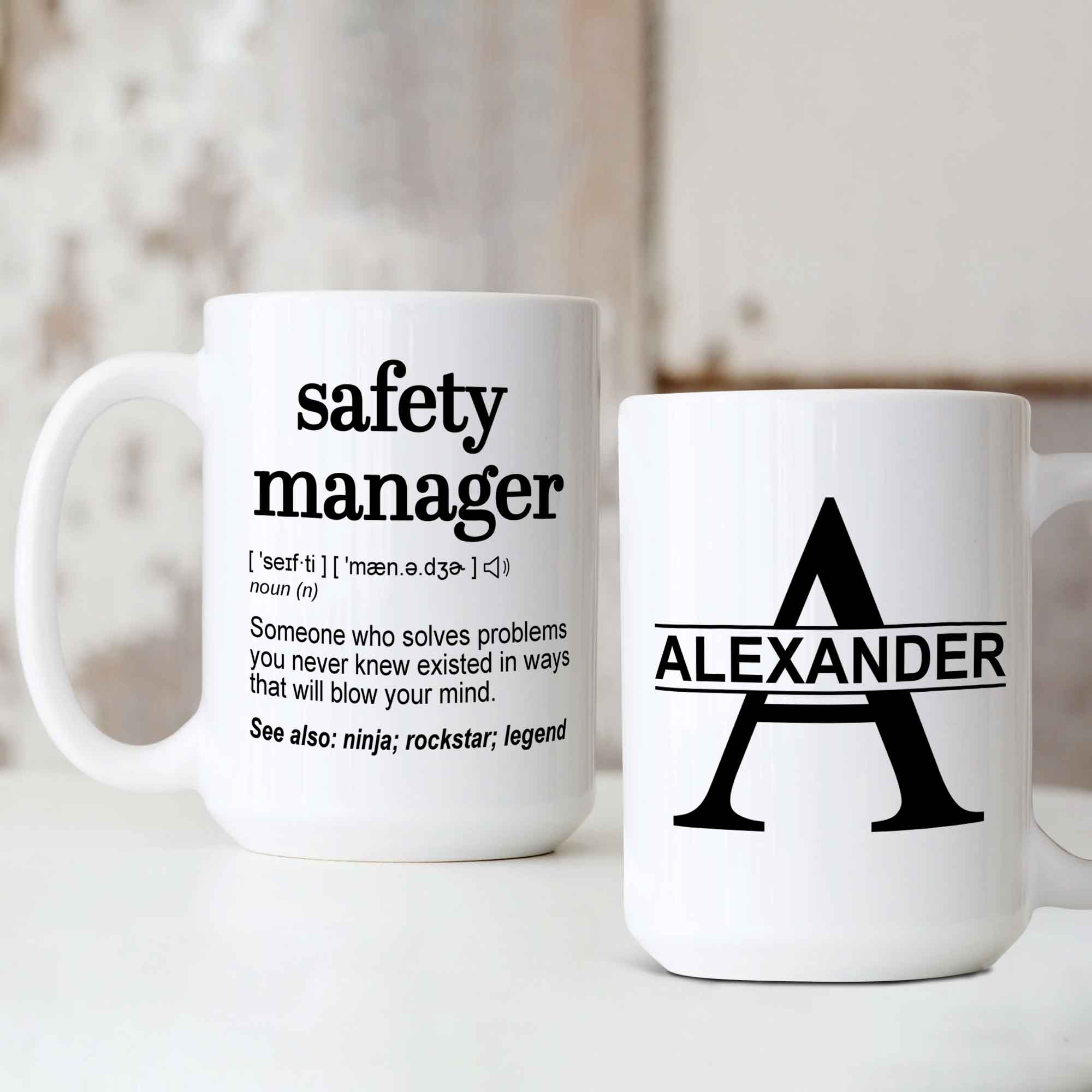 Personalized Safety Manager Mug, Safety Manager Definition Mug, Gifts For Safety Manager, Safety Manager Gift, Funny Gift For Boss