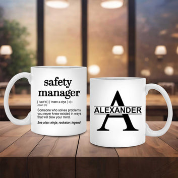 Personalized Safety Manager Mug, Safety Manager Definition Mug, Gifts For Safety Manager, Safety Manager Gift, Funny Gift For Boss