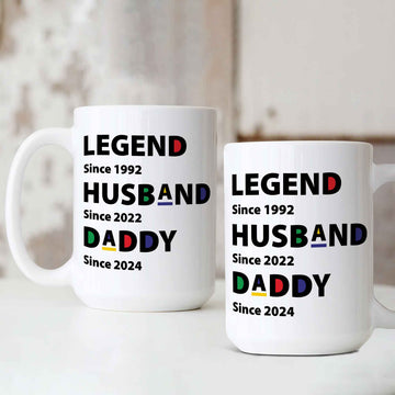 Personalized Gift Mug For Dad, Legend Husband Dad Mug, Daddy Coffee Mug, Fathers Day Gift, Funny Dad Birthday Gift for Men, Husband Gift, Gift For Dad