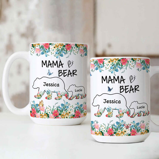 Personalized Mom Bear Mug, Mama Bear Mug, Momma Mug with Kids Names, Bear Family Cups, Mothers Day Gift, Mom Birthday Gift, Gift For Mom