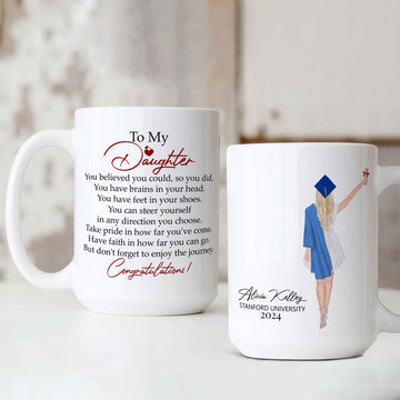 Personalized Graduation Mug, Gift for Daughter, Gift for Graduate, Custom Grad Mugs, Grad Gifts, Senior Graduation Gift, Graduation Gift for Her