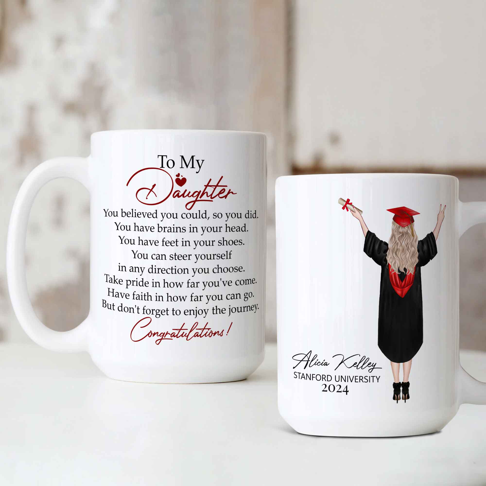 Personalized Graduation Mug, Gift for Daughter, Gift for Graduate, Custom Grad Mugs, Grad Gifts, Senior Graduation Gift, Graduation Gift for Her