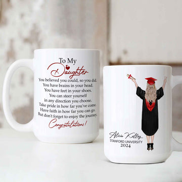 Personalized Graduation Mug, Gift for Daughter, Gift for Graduate, Custom Grad Mugs, Grad Gifts, Senior Graduation Gift, Graduation Gift for Her