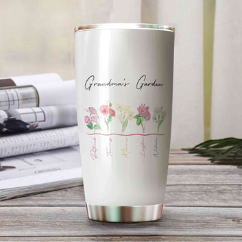 Personalized Birth Month Flowers With Name Tumbler, Birth Month Flower Gifts, Custom Name Tumbler For Her, Gifts for Women, Gifts for Flowers Lovers