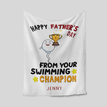 Happy Father's Day Blanket, Dad Blanket, Sperm Blanket, Family Blanket, Custom Name Blanket, Gift Blanket For Father