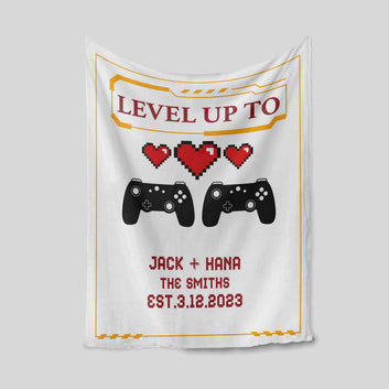 Level Up To Blanket, Game Blanket, Blanket For Gamer, Custom Name Blanket, Best Gift Blanket