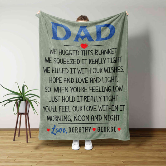 Dad Blanket, Family Blanket, Blanket For Father, Custom Name Blanket, Best Gift Blanket For Father