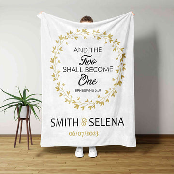And The Two Shall Become One Blanket, Couple Blanket, Custom Name Blanket, Best Gift Blanket