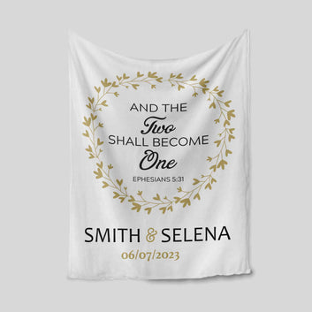 And The Two Shall Become One Blanket, Couple Blanket, Custom Name Blanket, Best Gift Blanket