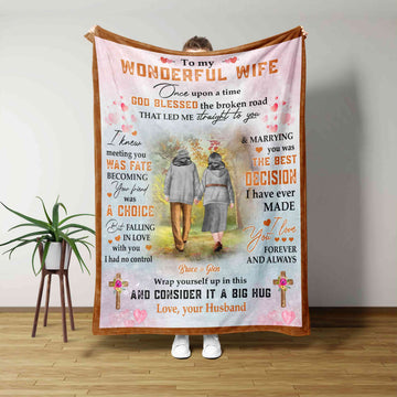 Wonderful Wife Blanket, My Wife Blanket, Old Couple Blanket, Family Blanket, Custom Name Blanket, Best Gift Blanket For Wife