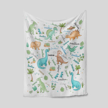 Personalized Dinosaur Blanket, Dinosaur Name Blanket, Custom Baby Name Blanket, Dinosaur Baby Blanket, Newborn Boy Gift