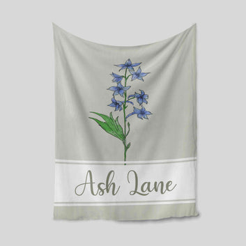 Personalized Birth Month Flowers With Name Blanket, Birth Month Flower Gifts, Custom Name Blanket For Her, Gifts for Women, Gifts for Flowers Lovers