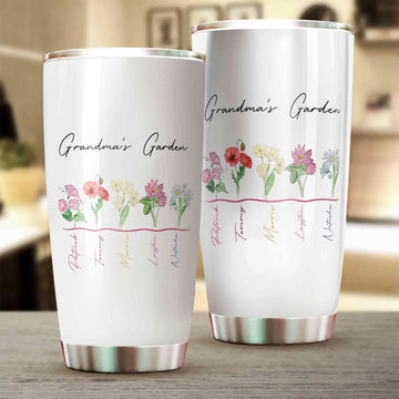 Personalized Birth Month Flowers With Name Tumbler, Birth Month Flower Gifts, Custom Name Tumbler For Her, Gifts for Women, Gifts for Flowers Lovers