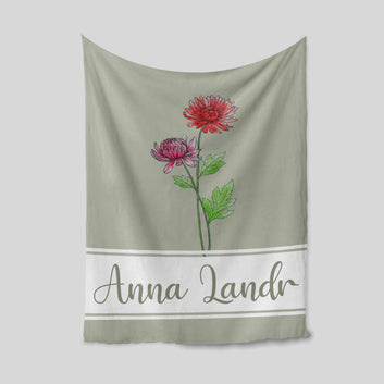 Birth Month Flower Blanket, Custom Gift for Mom, Gifts for Girlfriend, Nana Gifts, Blanket for Girls, Gifts for Flowers Lovers