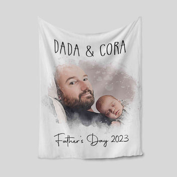 Personalized Dad Blanket from Photo, Fathers Day Blanket 2023, Dad Gifts, Custom Blanket Gift for Dad, 1st Fathers Day Gift, New Dad Gift, First Time Dad Gift