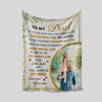 Personalized Blanket for Father's Day, To My Dad Blanket, Dad Photo Blanket, Fathers Day Gifts, Family Blanket, Blanket for Dad