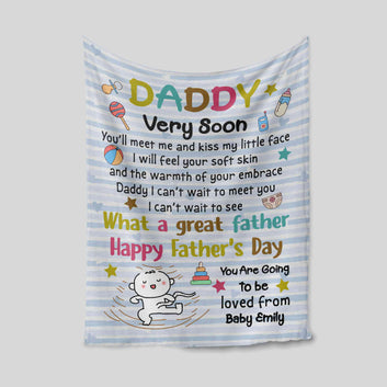 Personalized Father’s Day Blanket, Dad To Be Gift, New Dad Blanket, Ultrasound Blanket, Custom Baby Ultrasound Blanket, Pregnancy Gift