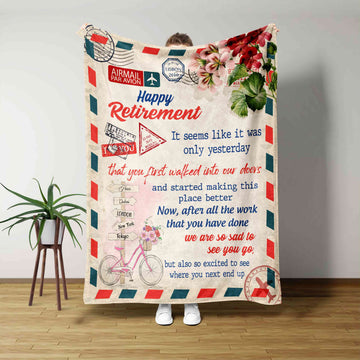 Retirement Blanket, Custom Retirement Gifts, Letter Retirement Blanket, Woman Retirement Gift, Coworker Retirement, Gift For Retired