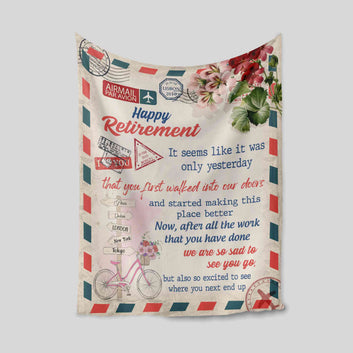 Retirement Blanket, Custom Retirement Gifts, Letter Retirement Blanket, Woman Retirement Gift, Coworker Retirement, Gift For Retired