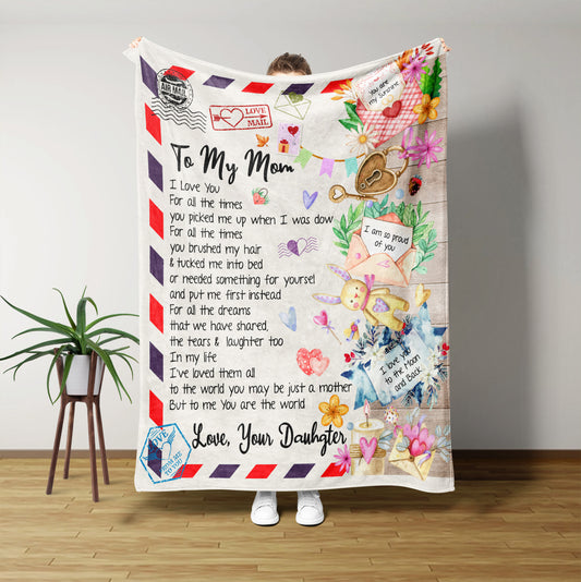 Mother Blanket, Letter From Daughter To Mom Blanket, Mother's Day Blanket, Custom Name Blanket, Best Gift Blanket For Mother