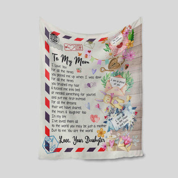 Mother Blanket, Letter From Daughter To Mom Blanket, Mother's Day Blanket, Custom Name Blanket, Best Gift Blanket For Mother