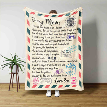 To My Mom Blanket, Mother Blanket, Letter From Son To Mom Blanket, Custom Name Blanket, Best Gift Blanket For Mother