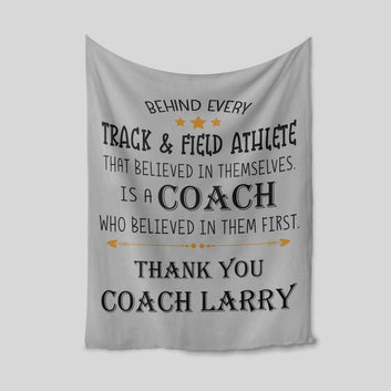 Track And Field Athlete Blanket, Coach Blanket, Custom Name Blanket, Best Gift Blanket For Coach, Coach Thank You Gift