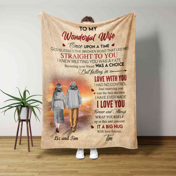 Wonderful Wife Blanket, My Wife Blanket, Custom Name Blanket, Family Blanket, Couple Blanket, Best Gift Blanket For Wife