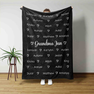 Grandma Blanket, Family Blanket, Custom Name Blanket, Blanket For Grandma, Best Gift Blanket For Grandma