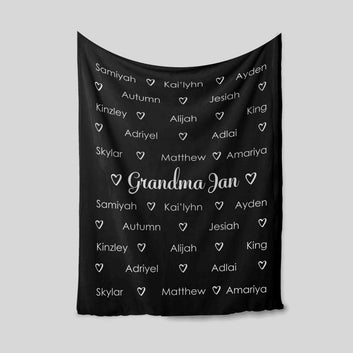 Grandma Blanket, Family Blanket, Custom Name Blanket, Blanket For Grandma, Best Gift Blanket For Grandma