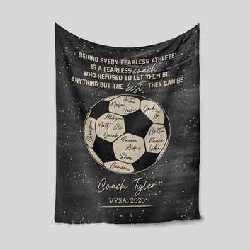 Soccer Blanket, Coach Blanket, Thank You Soccer Coach Blanket, Soccer Team Gift For Coach Blanket, Custom Name Blanket, Best Gift Blanket For Coach