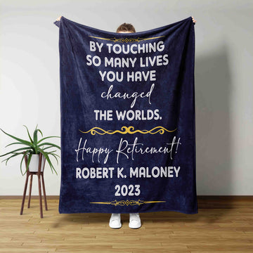 Personalized Retirement Blanket, Happy Retirement Blanket, Retirement Blanket, Retired Blanket, Custom Name Blanket, Best Gift Blanket For Retired