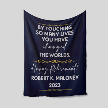 Personalized Retirement Blanket, Happy Retirement Blanket, Retirement Blanket, Retired Blanket, Custom Name Blanket, Best Gift Blanket For Retired