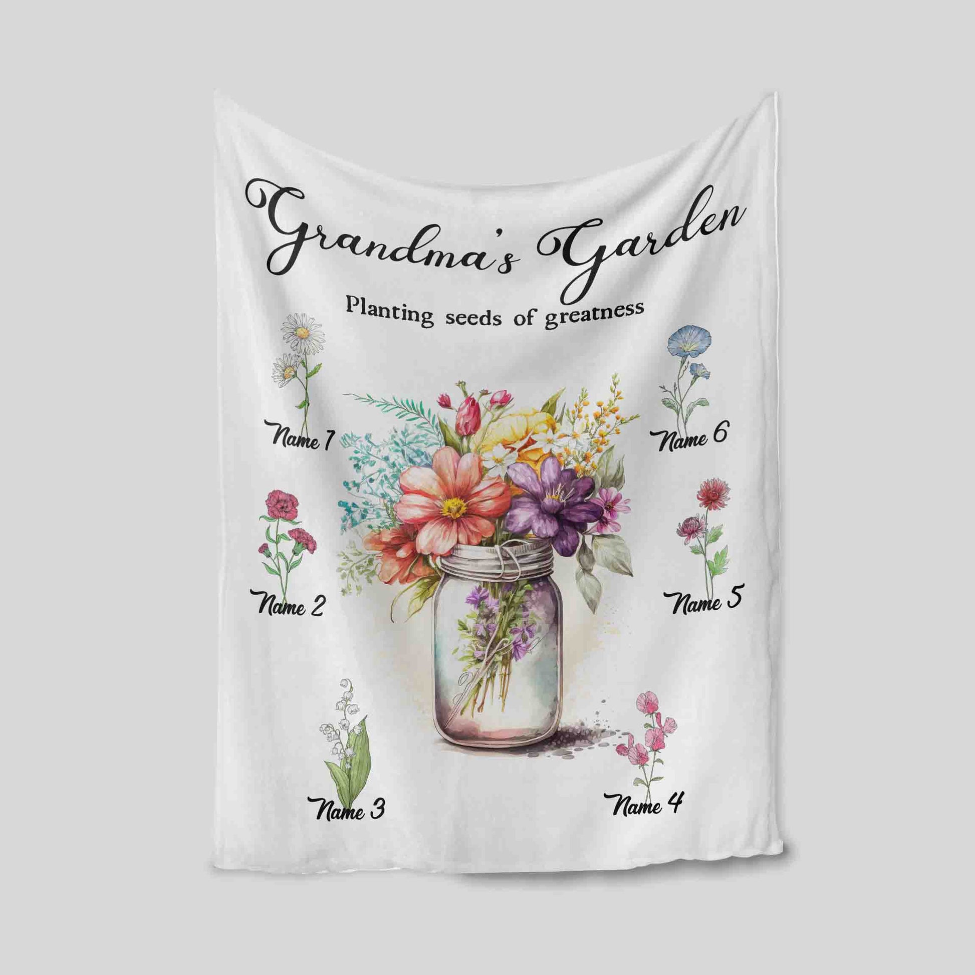 Personalized Gift Ideas For Mom - Mom/Grandma's Garden Birth Month Flower  Blanket