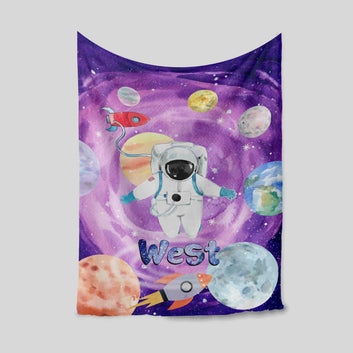 Personalized Name Blanket, Astronaut Blanket, Outer Space Blanket, Planet Astronaut Blanket, Planet Blanket, Baby Blanket, Best Gift Blanket