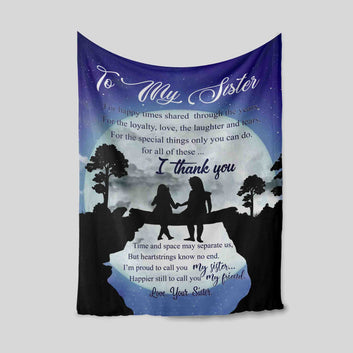 Sister Blanket, Family Blanket, Moon Blanket, Friendship Blanket, Sisters Gift From Sister Blanket, Custom Name Blanket, Best Sister Gift Blanket