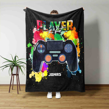 Player The Best Blanket, Gaming Blanket, Video Games Blanket, Blanket For Gamer, Custom Name Blanket, Best Gift Blanket For Gamer