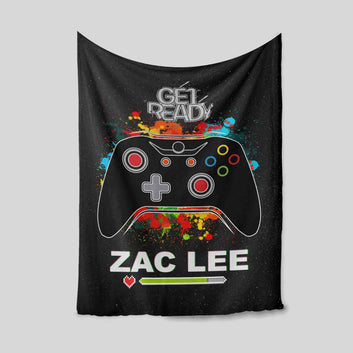 Personalized Gaming Blanket, Get Ready Blanket, Video Game Blanket, Gaming Blanket, Gamer Blanket, Custom Name Blanket, Gamer Gift Blanket