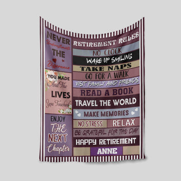 Retirement Rules Blanket, Retried Blanket, Best Retirement Gifts Ideas, Custom Name Blanket, Custom Retirement Gift, Best Gift Blanket For Retired