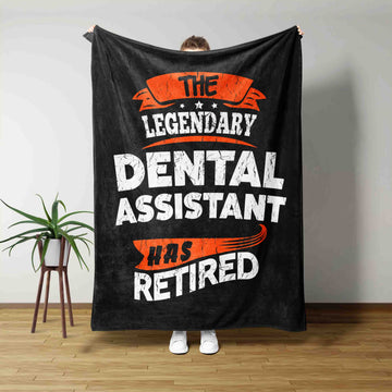 Dental Assistant Retired Blanket, Retirement Blanket, Dental Assistant Blanket, Best Retirement Gifts Ideas, Dental Assistant Gift, Blanket For Retired