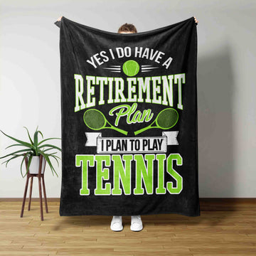 Retirement Plan Tennis Blanket, Retired Tennis Blanket, Tennis Player Blanket, Happy Retirement Blanket, Best Retirement Gifts Ideas, Blanket For Retired