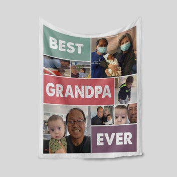 Best Grandpa Ever Blanket, Grandpa Blanket, Custom Photo Blanket, Best Grandpa Gift, Blanket For Grandpa, Gift Ideas For Grandpa