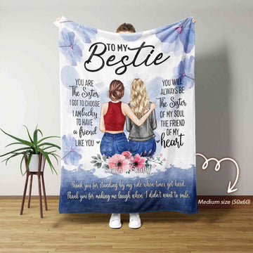 To My Bestie Blanket, Friend Blanket, Bestfriend Blanket, Friendship Blanket, Custom Name Blanket, Gift For Friend, Blanket For Friend