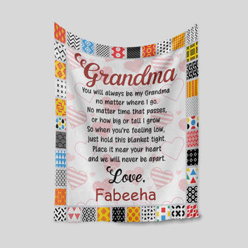 Grandma Blanket, Mother's Day Gift For Grandma, Heart Blanket, Family Blanket, Blanket For Grandma, Custom Name Blanket, Grandma Gift