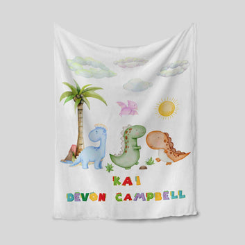 Personalized Dinosaur Blanket, Dinosaur Blanket, Baby Blanket, Blanket For Baby, Custom Name Blanket, Dinosaur Lover Gift, Dinosaur Gift For Baby