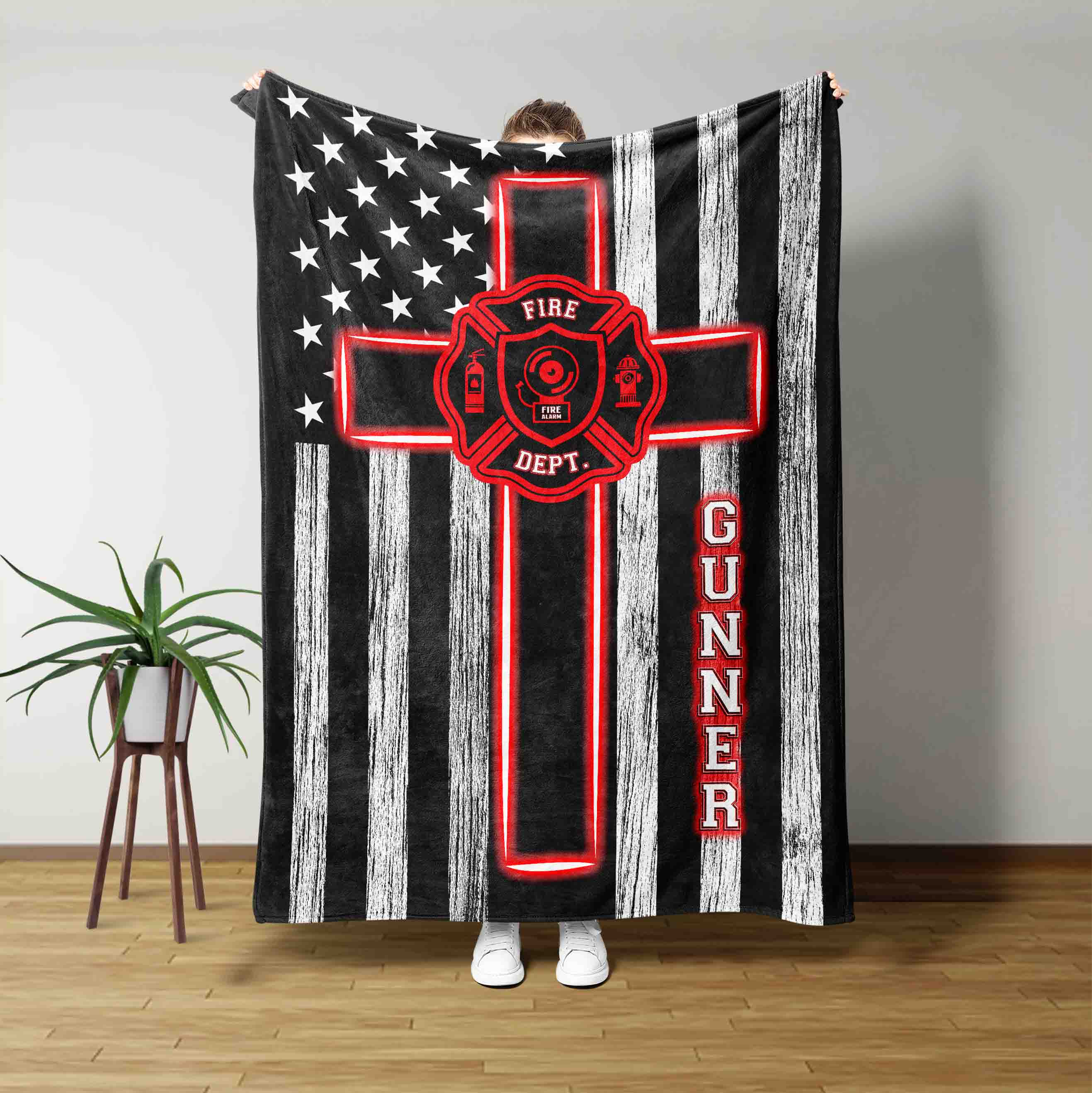 Custom firefighter blanket sale