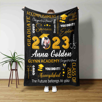 Personalized Graduate Blanket, Senior Graduation Gift, Graduation Blanket, Graduate Blanket, Custom Photo Blanket, Custom Name Blanket, Gift Ideas For Graduate