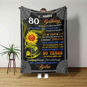 Personalized Birthday Blanket, Happy 80th Birthday Blanket, 80th Birthday Gifts, Custom Name Blanket, Happy 80th Birthday Gift Ideas, Birthday Gift For Grandparent