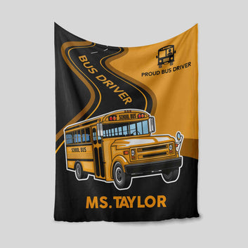 Personalized Name Blanket, Proud Bus Driver Blanket, Bus Driver Blanket, Bus Driver Gifts, Gift For Bus Drivers, School Bus Driver Gift, Back To School Gift