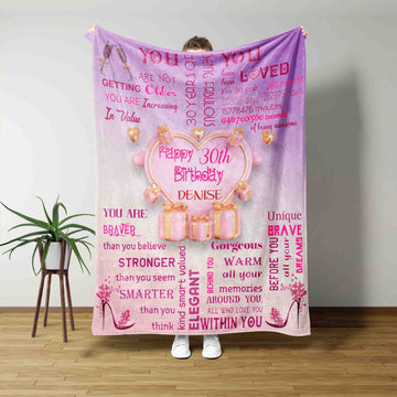Customized 30th Birthday Gifts, Happy 30th Birthday Blanket, 30th Birthday Blanket, Birthday Gift Ideas, Birthday Blanket, Gifts For 30th Birthday